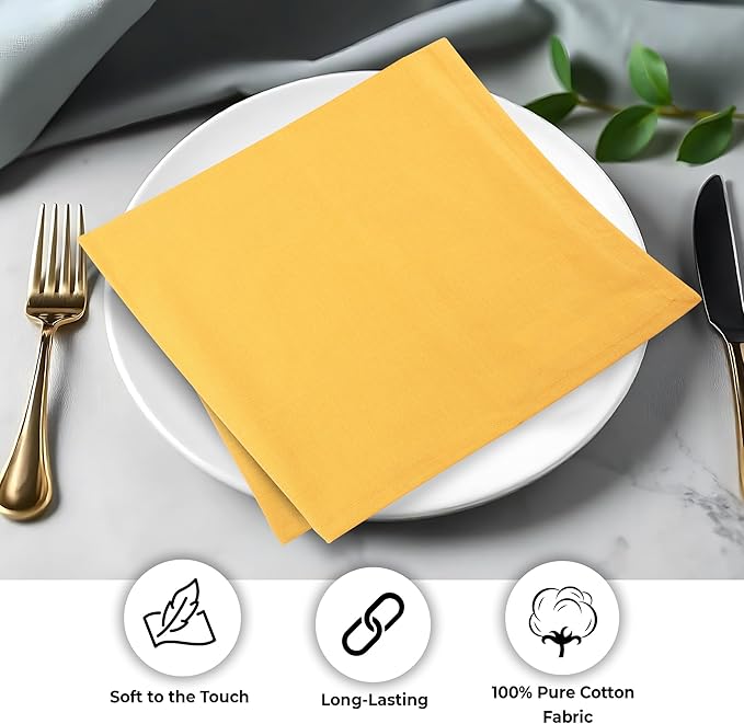 Urban Villa Cloth Napkins 100% Cotton Slub Absorbent Dinner Napkins Oversized - Image 5