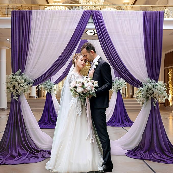 10 x 10 Feet Purple Backdrop Curtain - Image 5