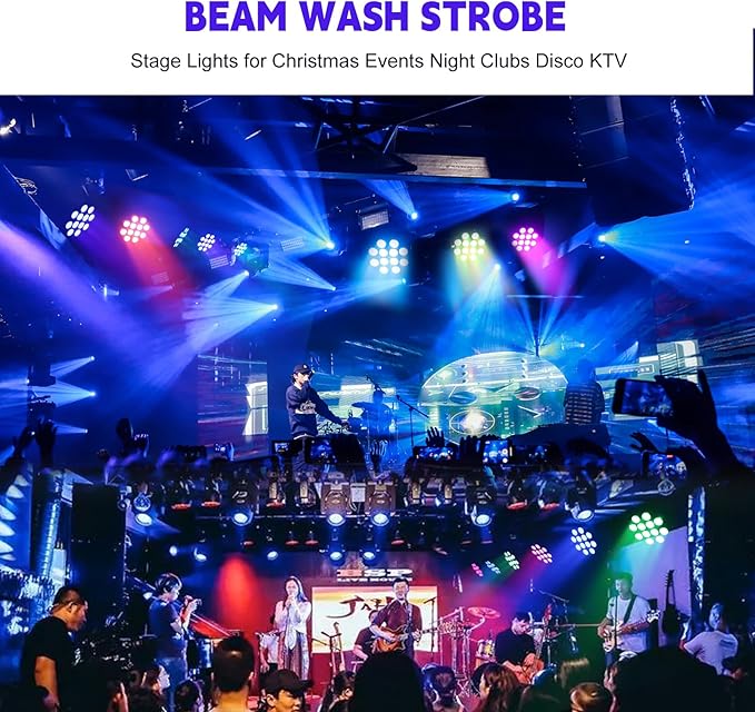 Moving Head Light Beam Wash 12x12W LED Stage Lighting RGBW 4in1 Professional - Image 4