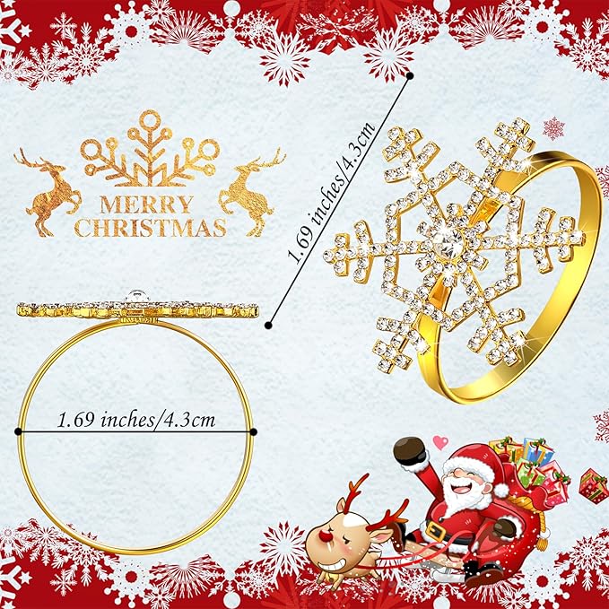 Patelai 48 Pieces Snowflake Napkin Rings Thanksgiving Christmas Napkin Holders - Image 7