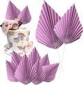 Gyufise 6Pcs Paper Palm Fan Cake Toppers Palm Leaf Fan Cake Topper Palm Spear by Gyufise
