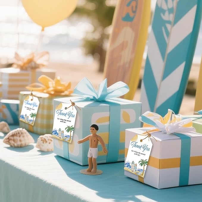 50pcs Surfing Thank You Tags, The Big One Surf Up Favor Tags - Image 5
