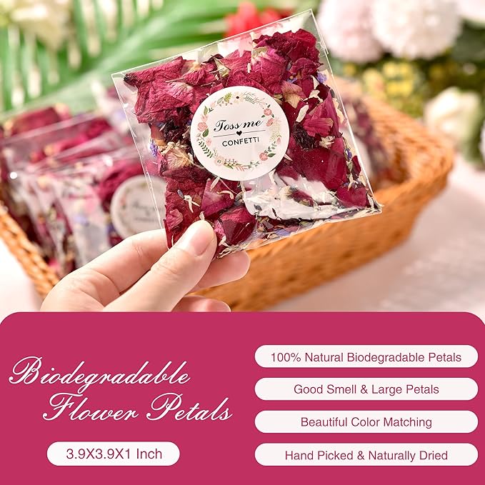 20 Pack Biodegradable Confetti, Dried Flower Petals, Biodegradable Flower Petals - Image 4