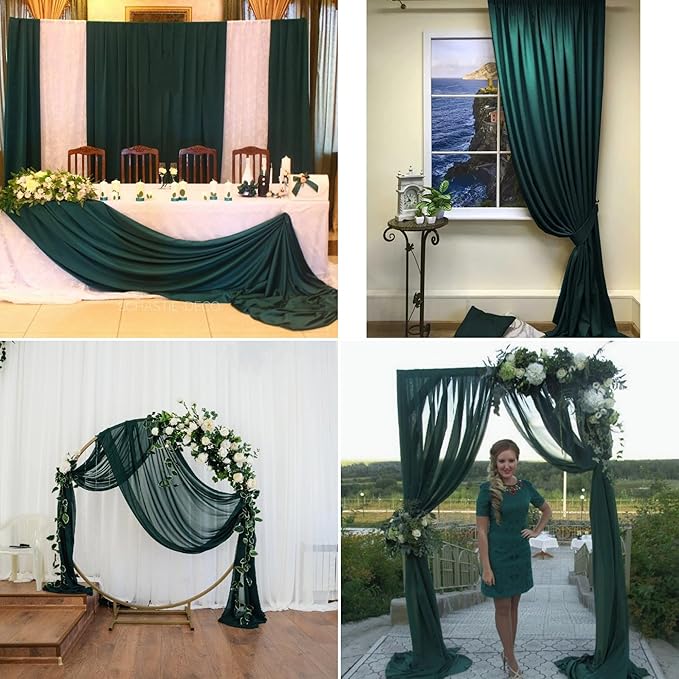 4 Panels Wedding Arch Draping Fabric 28" x 20 Ft Chiffon Wedding Arch Drapes - Image 8
