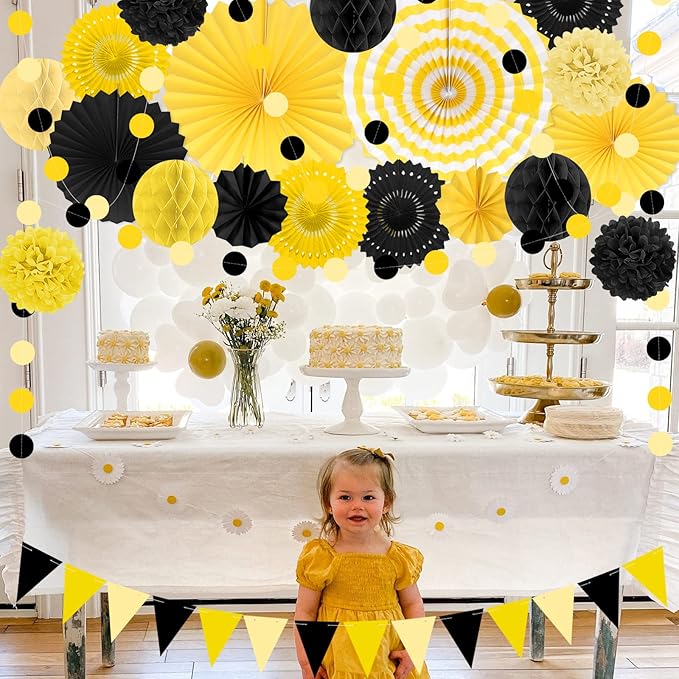 Black and Yellow Party Decorations, Bridal Shower, Baby Showers - Image 7