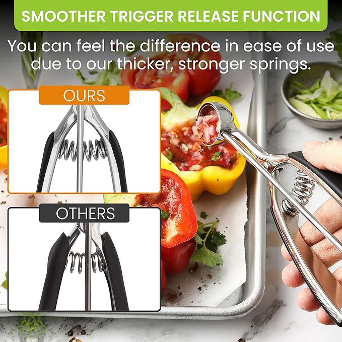 Spring Chef Extra Small Cookie Scoop, Stainless Steel Melon Baller, Baking - Image 8