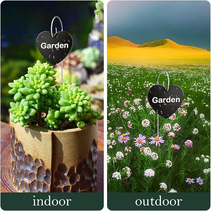 60-Pack Iron Metal Heart Shaped Garden Markers Weatherproof Metal Plant Labels - Image 8