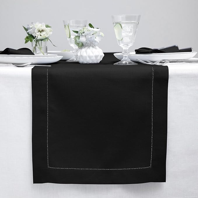 Solino Home Linen Black Table Runner 36 Inches by SolinoHome