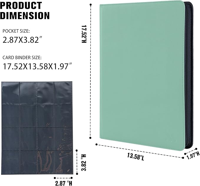 Premium 1000+ Pockets Card Binder, 16 Pockets Trading Card Binder Ringless Side - Image 6