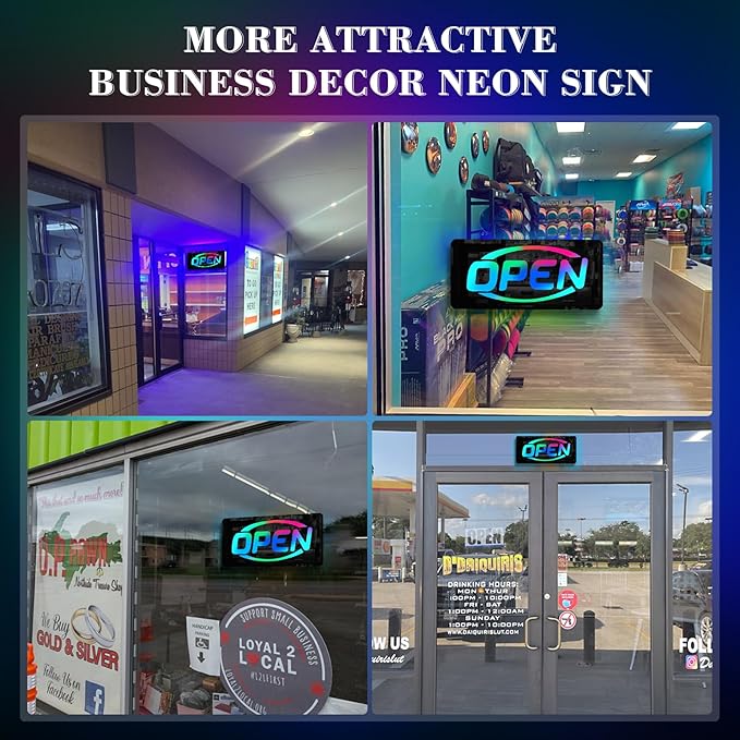 Ineonlife Open Neon Sign Square Mirrored Colorful LED lights - Image 2