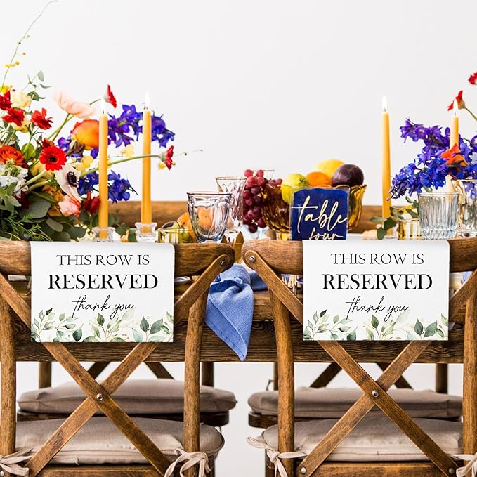 Reserved Seating Chair Signs, This Row Is Reserved Pew Cloths Seating - Image 6