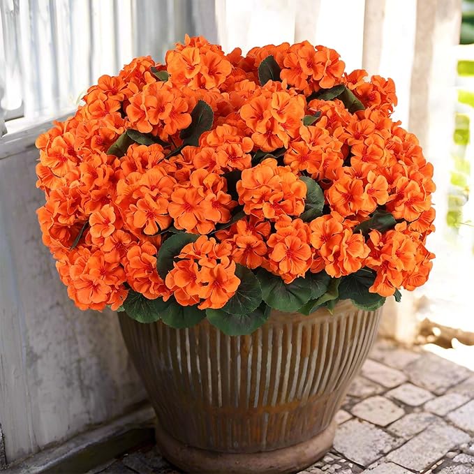Hananona 12 Pcs Artificial Geranium Flowers by HANANONA