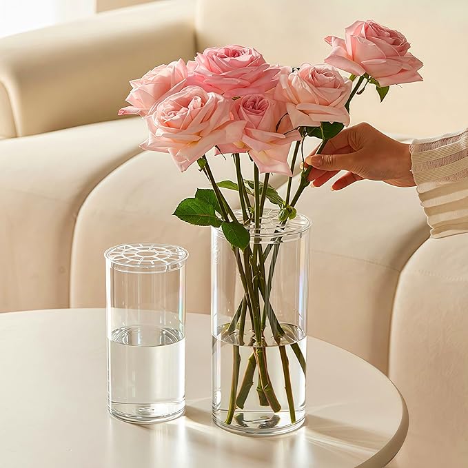 3 Large Acrylic Cylinder Clear Vase - Image 4