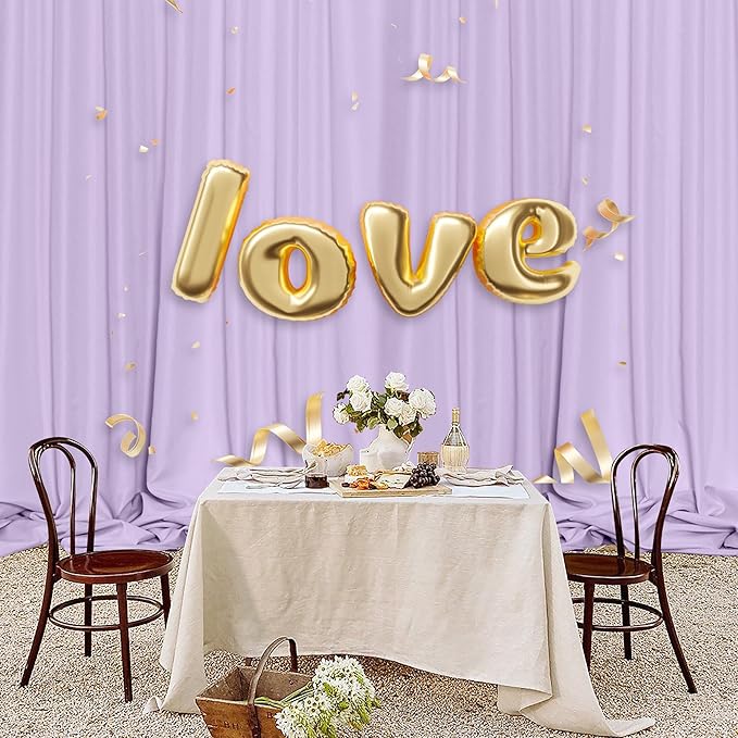 MEETSKY 10ft x 8ft Light Purple Backdrop Curtain - Image 3