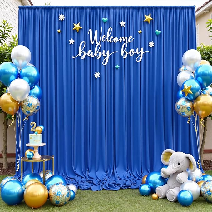 30ftx10ft Wrinkle Free Royal Blue Backdrop Curtains - Image 6