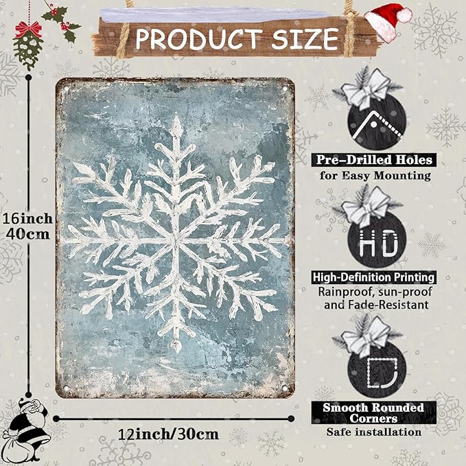 Vintage Christmas Tin Sign - Image 2