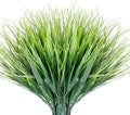 12 Bundles Artificial Grasses Outdoor UV Resistant Fake Grass No Fade Faux by JEMONG