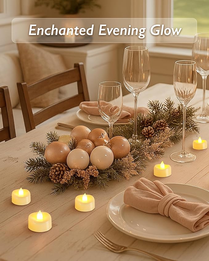 Raycare 50 Pack LED Tea Lights Battery Operated, 200+Hour Flickering Votive - Image 7