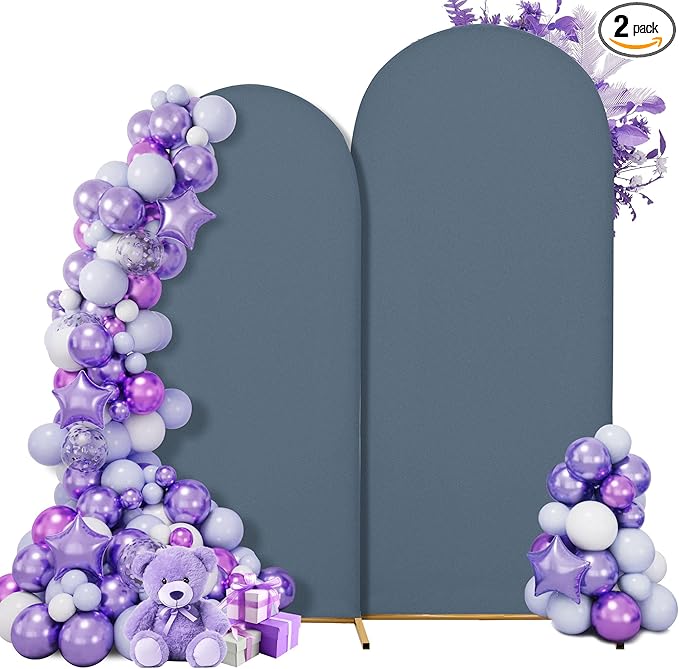 Wedding Arch Cover Spandex Arch Backdrop Cover 7.2FT, 6FT Set of 2 Arch Stand by Unknown