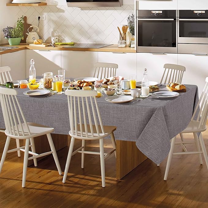 Fitable Faux Linen Tablecloth Rectangle 60 x 120 Inch - Image 2