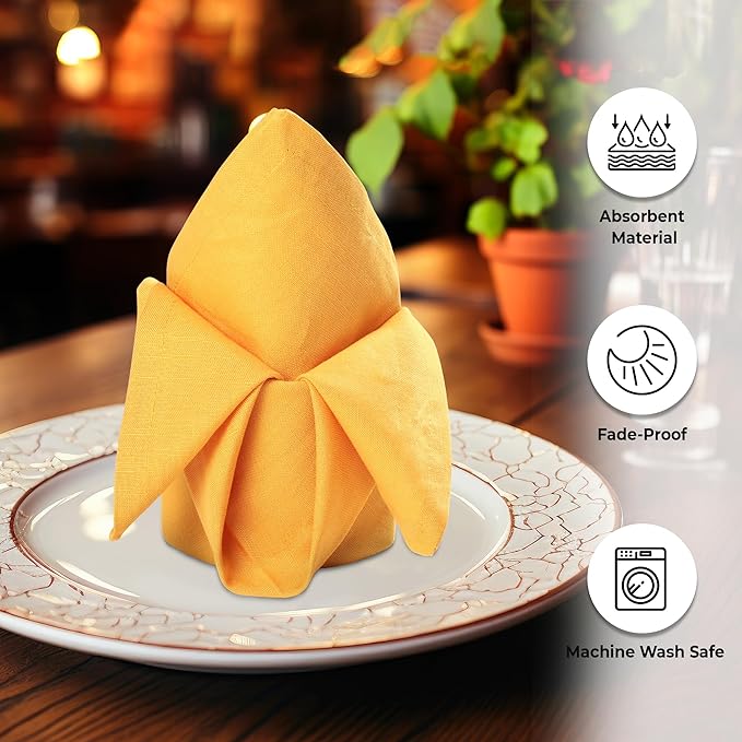 Urban Villa Cloth Napkins 100% Cotton Slub Absorbent Dinner Napkins Oversized - Image 2