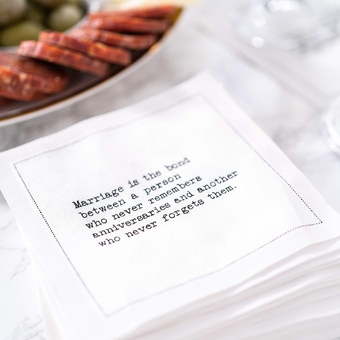 Five Star Napkins Marriage Quotes, Beverage Napkins, Bar Napkins, Cloth Napkins - Image 6