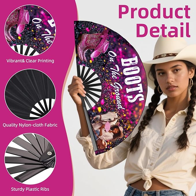 Boots on The Ground Hand Fan, 2 Pack Clacking Fans - Image 3