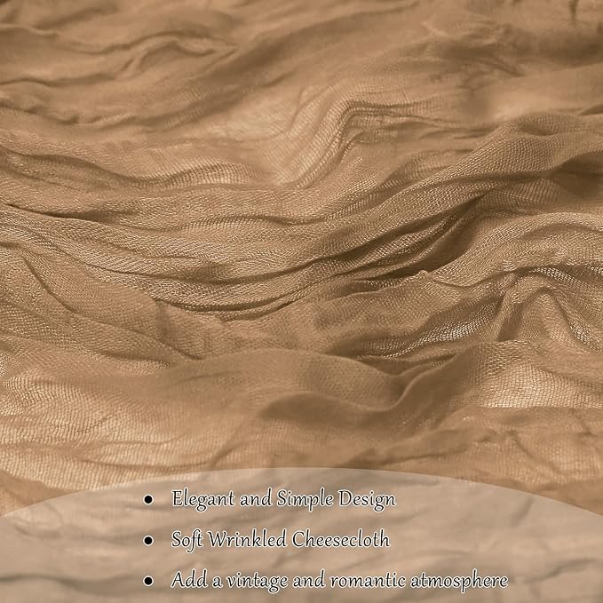 6-Pack Khaki Cheesecloth Table Runners – 10FT Boho Rustic Gauze Fabric Cheese - Image 5