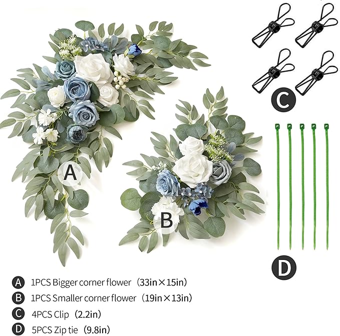 Wedding Sign Faux Flower Swag for Ceremony Party Reception Entrance Floral - Image 3