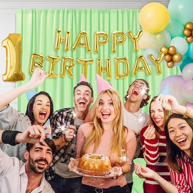 10 x 7 Feet Light Green Backdrop Curtain - Image 3