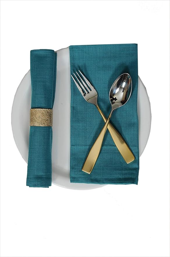Urban Villa Dinner Napkins Solid Slub Set of 6 MUL Color Dinner Napkins Size by CottonTrends
