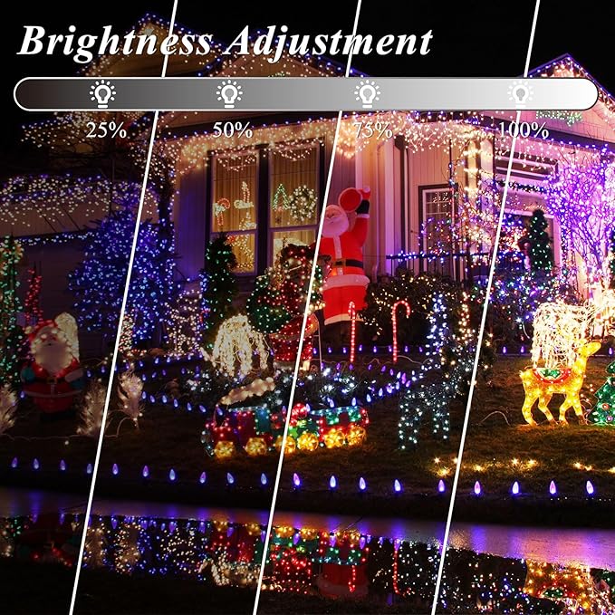 35 Colors Changing Christmas Lights, 98FT 300 LED String Lights Green Wire - Image 7