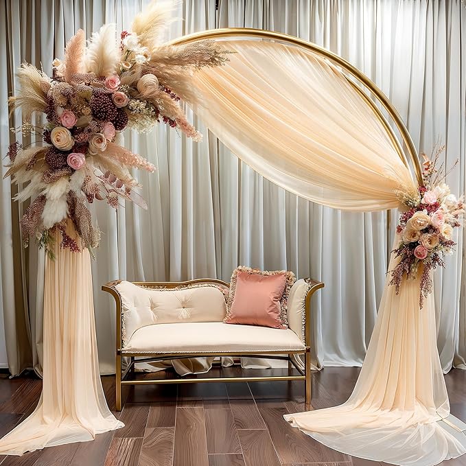 Champagne Wedding Arch Draping Fabric 2 Panels 30'' x 20FT Champagne Drapes - Image 8