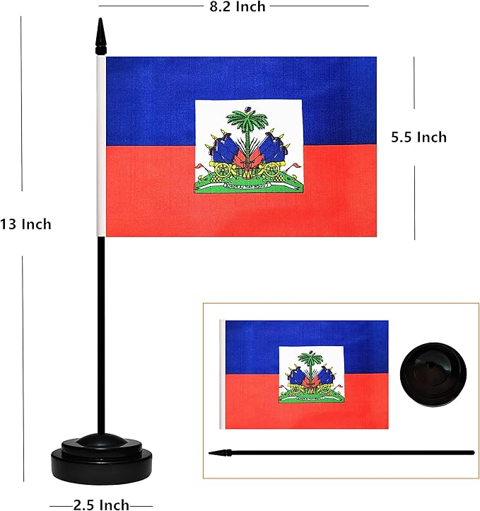 12 Pack Haiti Desk Flags Set, Haitian Small Mini Table Office Flags - Image 2