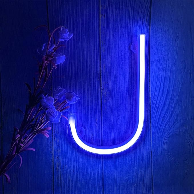 ENUOLI LED Blue Neon Letter Signs Night Light Battery or USB Operated LED by ProfessionalinNeonLights