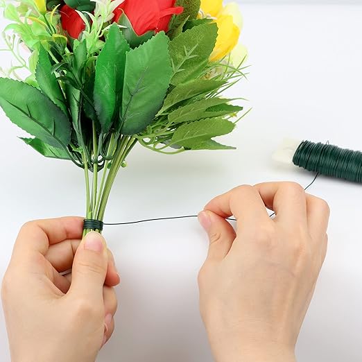 4 Rolls Green Floral Wire - Image 3