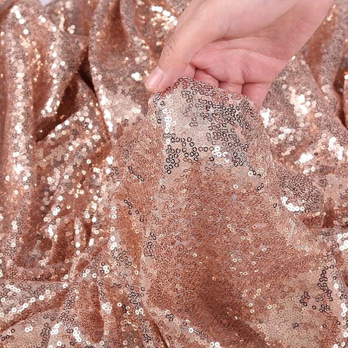 Poise3EHome Rose Gold Sequin Backdrop, 20Ft x 10Ft Glitter Photography - Image 6