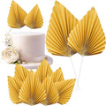 Gyufise 6Pcs Paper Palm Fan Cake Toppers Palm Leaf Fan Cake Topper Palm Spear by Gyufise