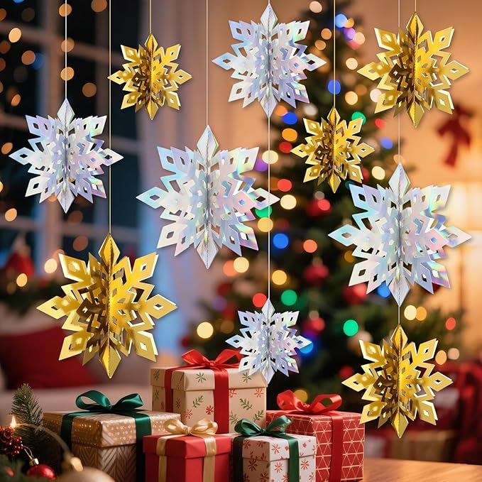 Benbilry 3D Hanging Snowflake Decorations by Benbilry