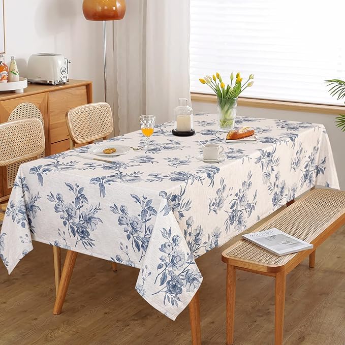MYSKY HOME Rectangle 60x84 Inches, Tablecloth Linen Farmhouse Tablecloth - Image 6