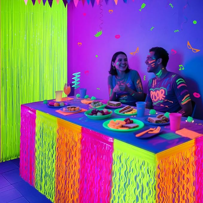 Mega-L Glow in The Dark Party Supplies, 2 Pack Neon Party Decorations - Image 5