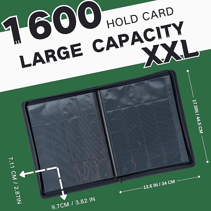 1600+ Pockets Trading Card Binder, 16-Pocket Card Ablum Compatible - Image 2