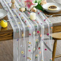 Artoid Mode 6PCS Embroidery Daisy Gauze Table Runner 120 Inch 10FT, Seasonal by ArtoidMode