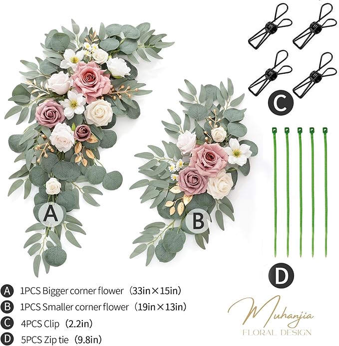 Wedding Sign Faux Flower Swag for Ceremony Party Reception Entrance Floral - Image 2