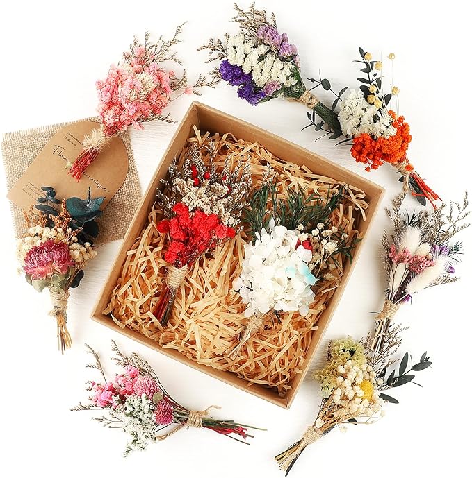 10Pcs Mini Dried Flower Bouquet Colourful Natural Boho Dried Flowers Set Mini - Image 5