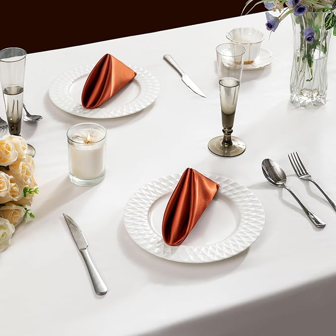 36 Pack Square Satin Dinner Napkins, 16x16 Inches Silky Soft Smooth Table Cloth - Image 3