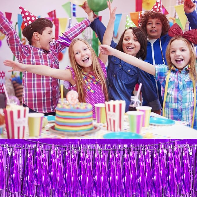 6P Purple Foil Fringe Metallic Tassel Streamers Banner Tassel Garland - Image 5