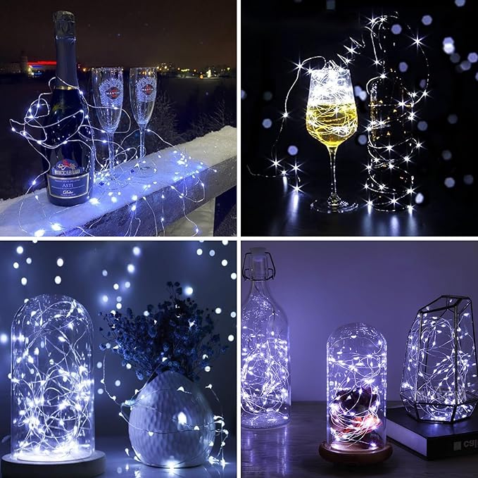 ZGWJ 12 Pack Fairy Lights Battery Operated, 7ft 20 Mini LED Fairy String Lights - Image 5