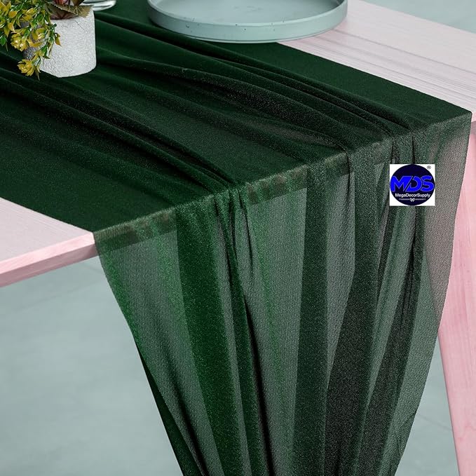 MDS 20 Pack 10ft Chiffon Table Runner 29 x 120 Inches Sheer Wedding Runner - Image 4