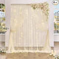 Champagne Sheer Backdrop Curtain by Suppromo
